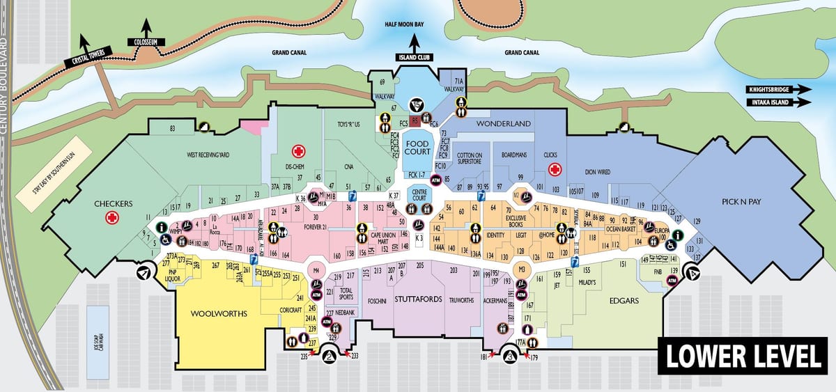 canal walk shopping centre map