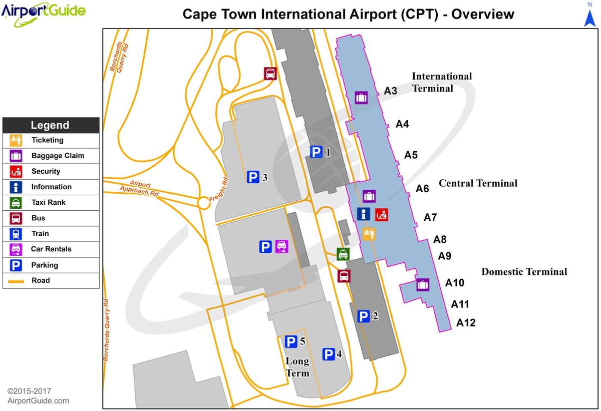 Cape Town international airport terminal map