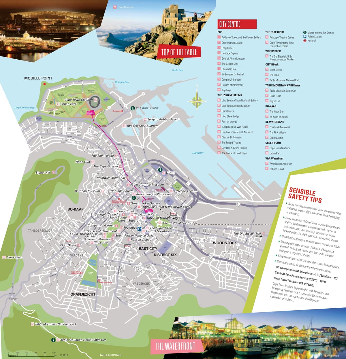 city sightseeing Cape Town map