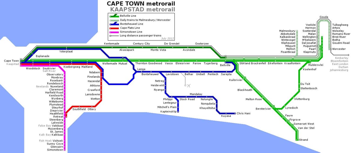 map of Cape Town subway