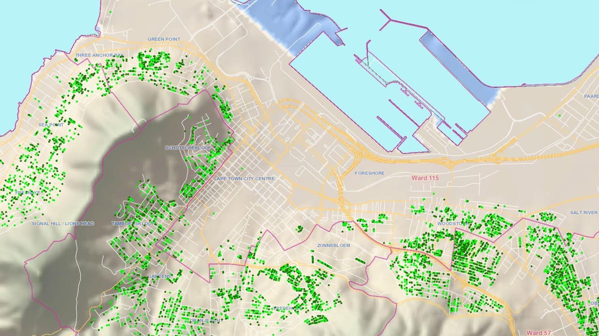 map of city of Cape Town wards