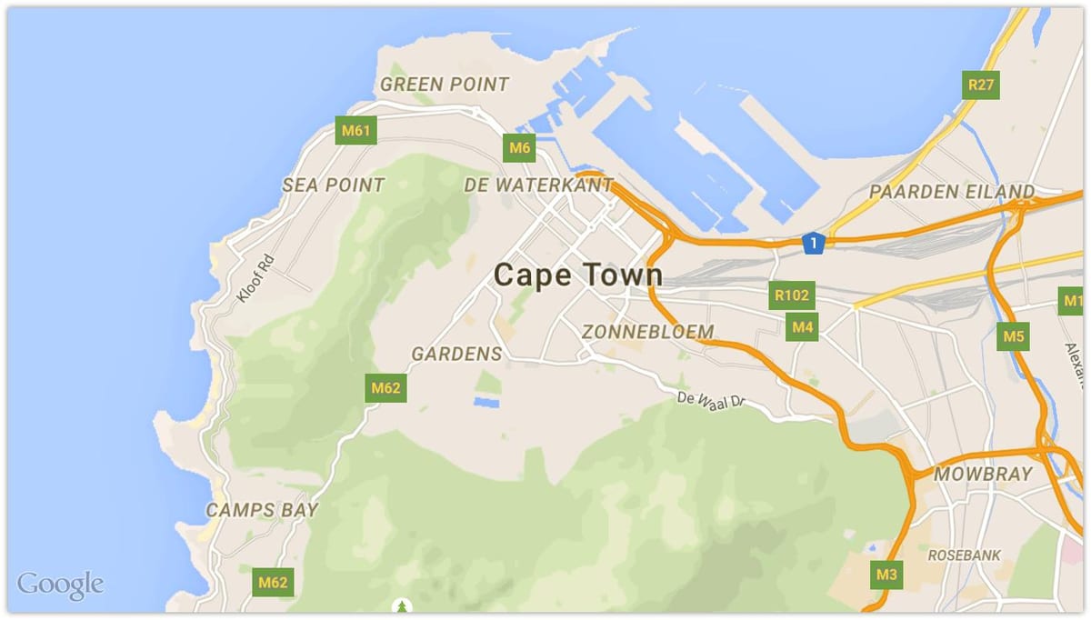 map of de waterkant Cape Town