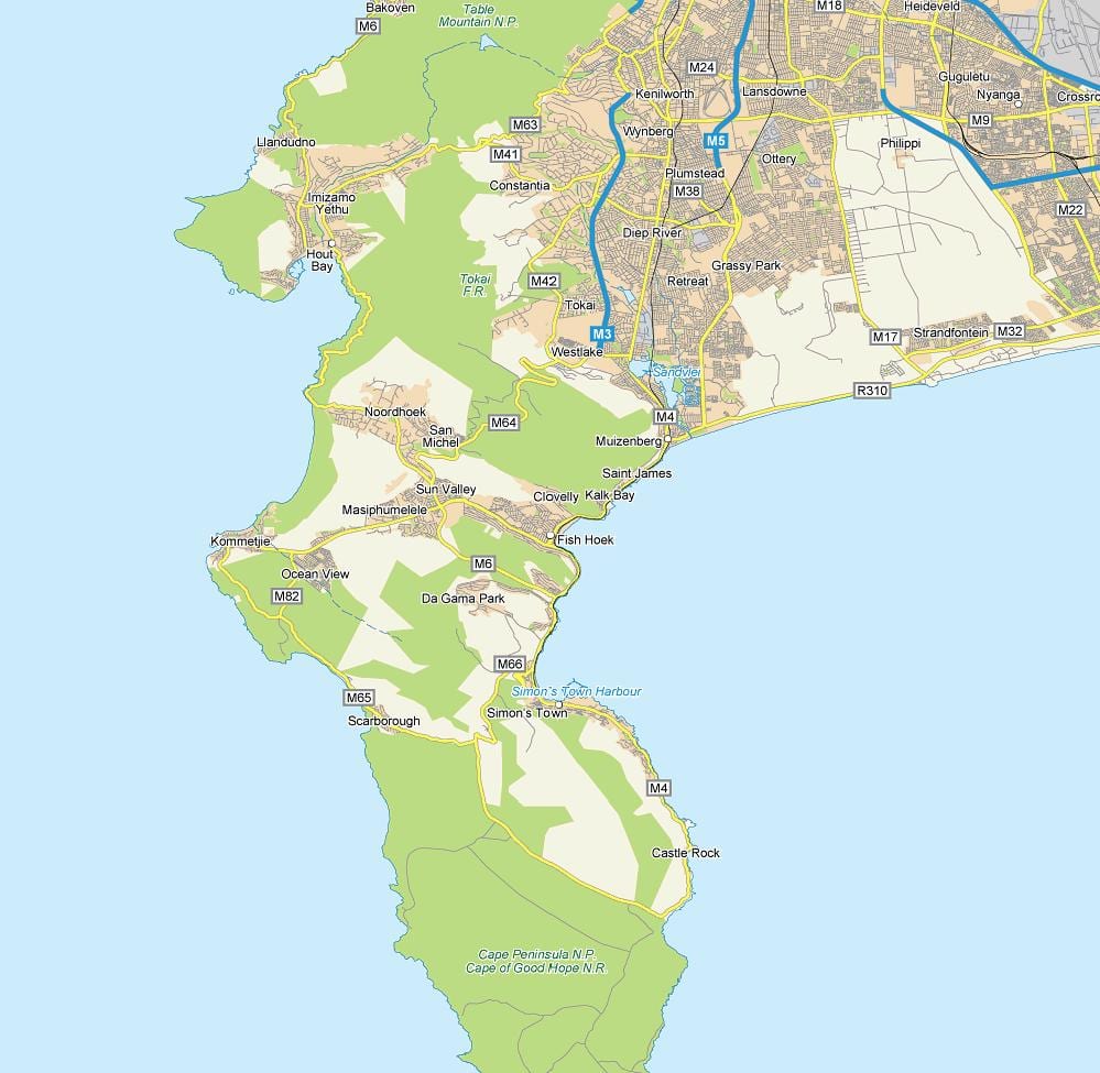 map of fish hoek South Africa