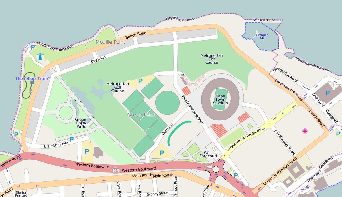 map of green point common fields