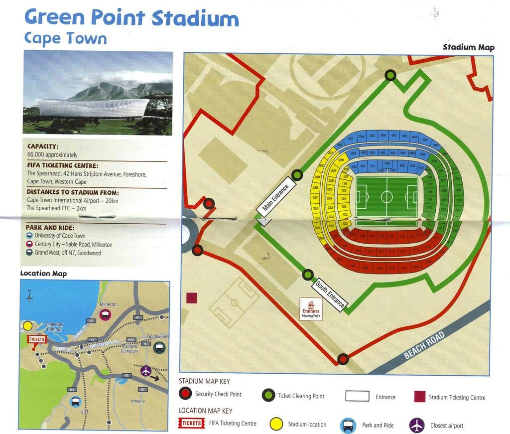 map of green point stadium