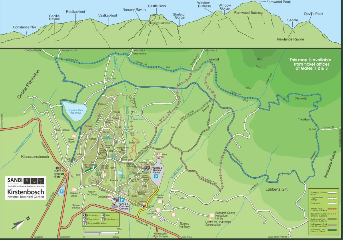 map of kirstenbosch