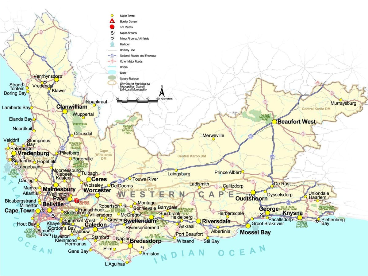 map of the cape South Africa