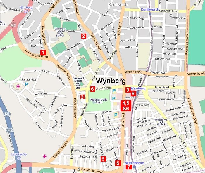  map of wynberg Cape Town