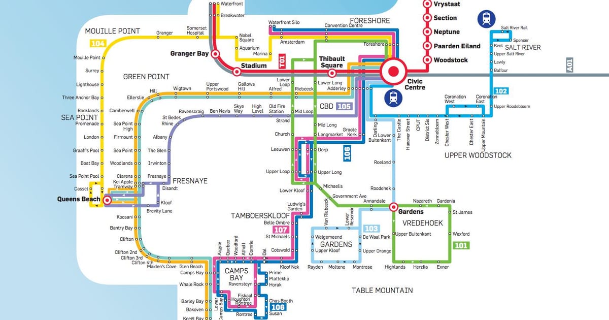 Cape Town bus map