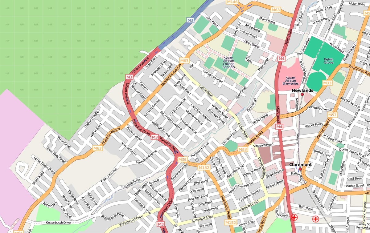 map of newlands Cape Town