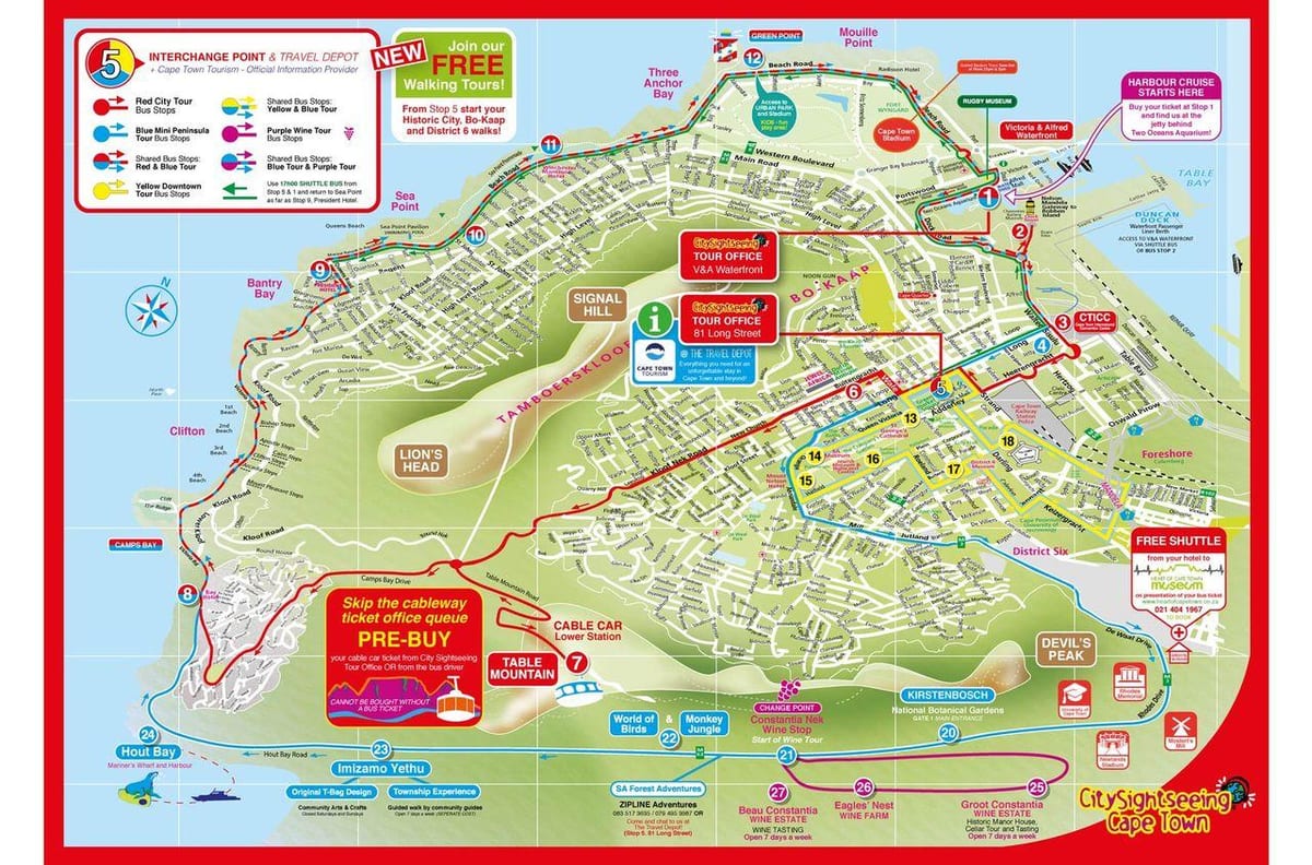 red bus Cape Town route map