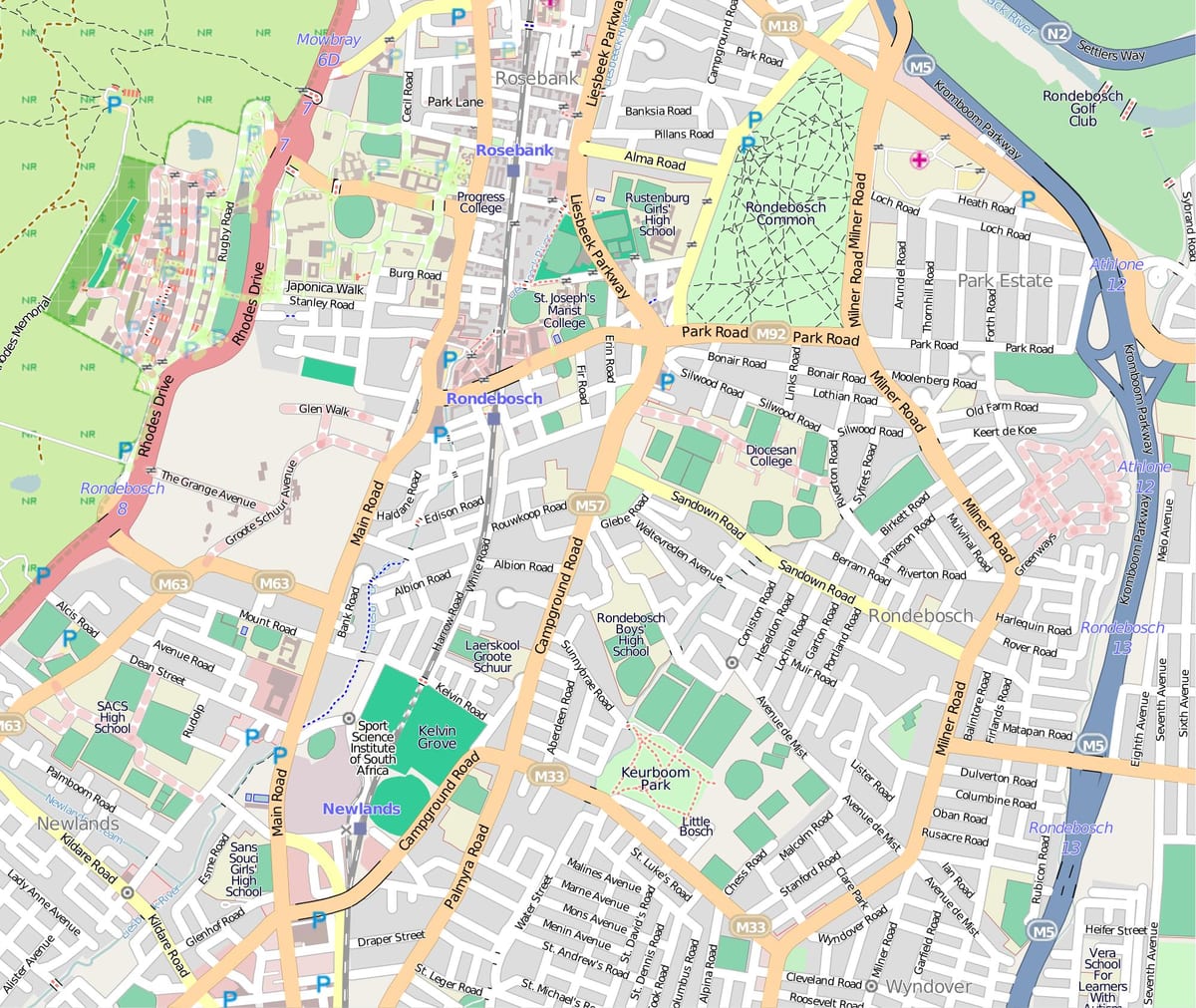 map of rondebosch Cape Town
