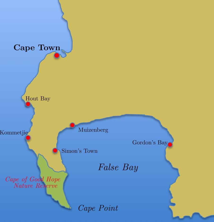 map of simon's town South Africa