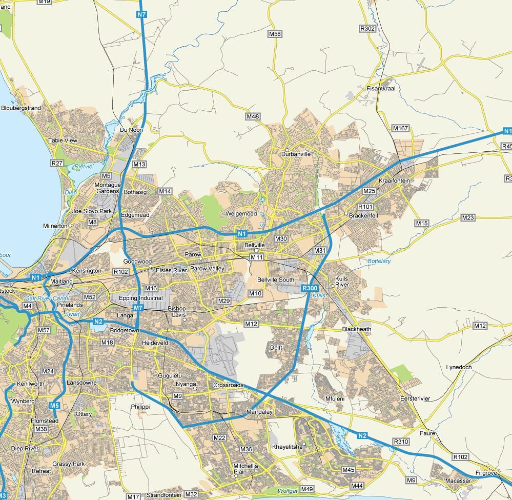 map of street map of bellville Cape Town